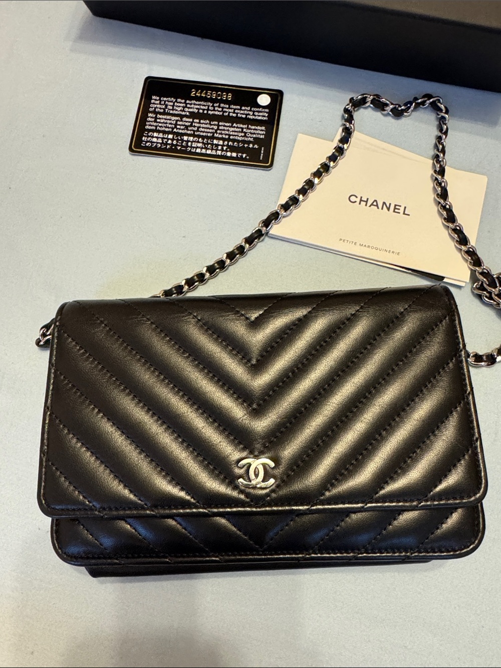 Chanel Black Quilted Chevron Flap Bag with Chain Strap - Picture 2 of 7